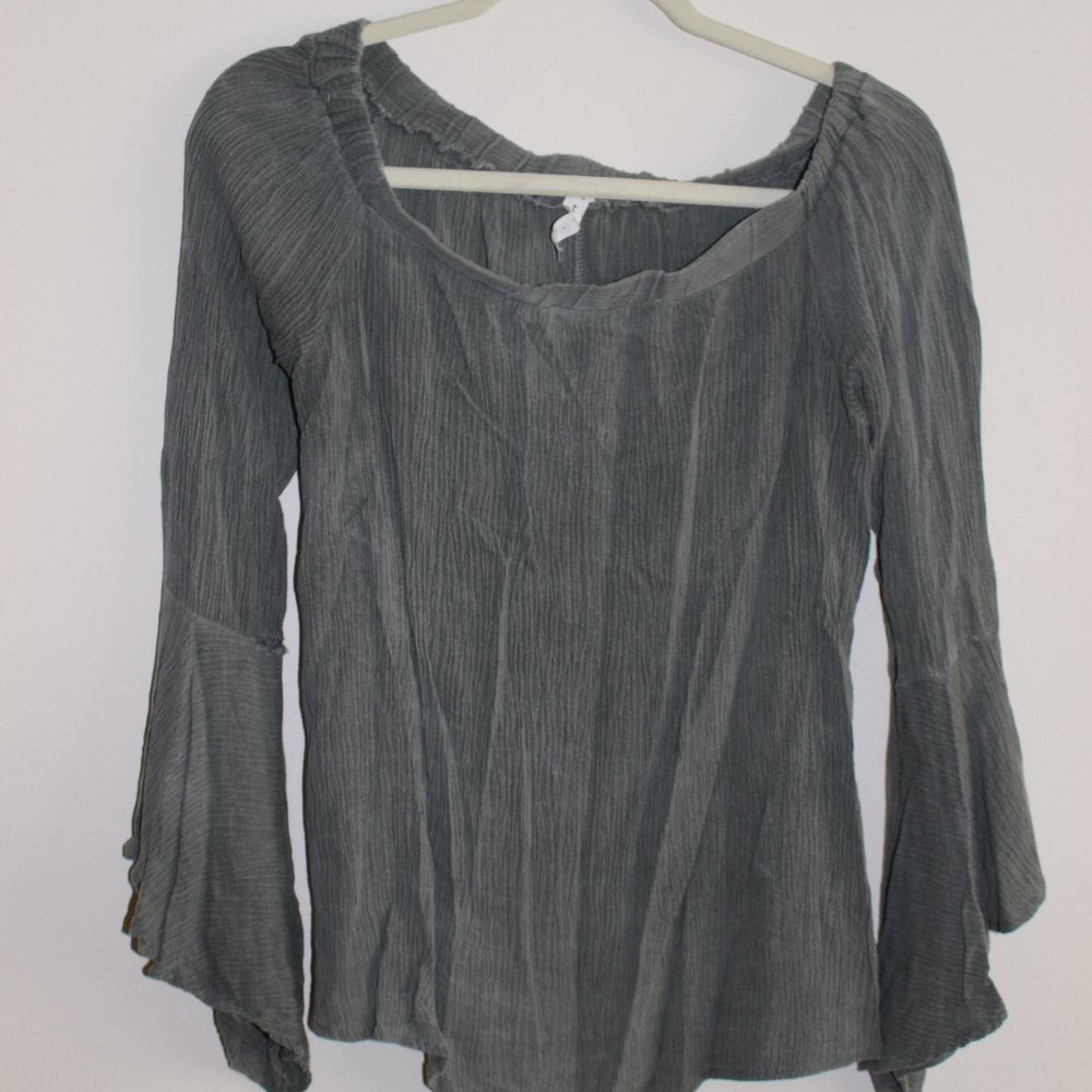 Olive bell sleeve blouse